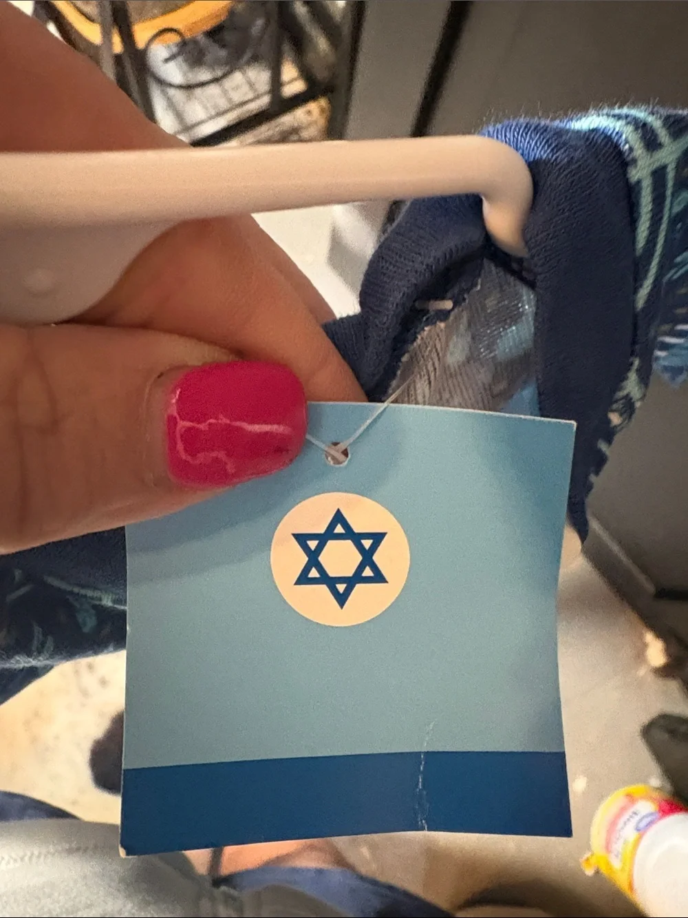 Blue Holiday Menorah Footed One-Piece Pajamas for Kids